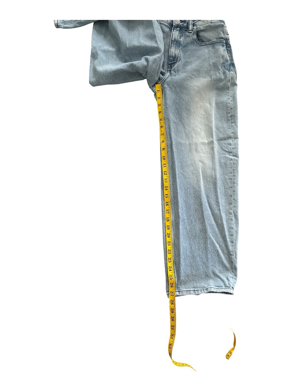 Quince Bella Stretch Light Wash Wide Leg Baggy Jeans 27 Organic Cotton - Picture 5 of 9